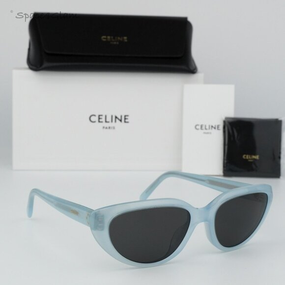 BRAND NEW Celine CL40220U 84A THIN Light Blue Grey Cat Eye Women Sunglasses - Picture 3 of 9